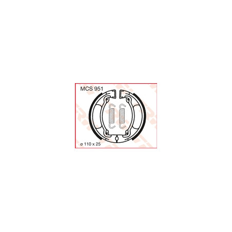 TRW ZF SZCZĘKI HAMULCOWE YAMAHA DT 50, DT 100, MX 100 (110X25MM) (Y504) (PROMOCJA)