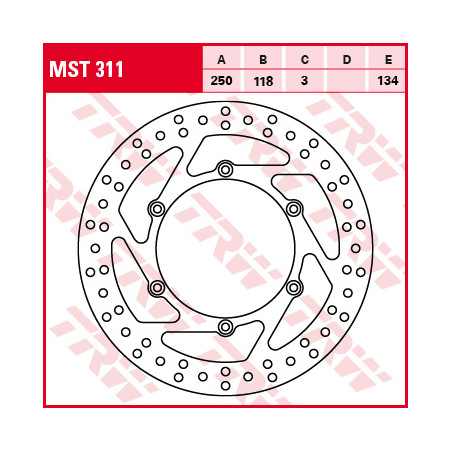 TRW ZF TARCZA HAMULCOWA PRZÓD SUZUKI RM 125 / 250 89-12, DR 250 95-07, DRZ 400 00-05, YAMAHA YZ / WRF 01-07