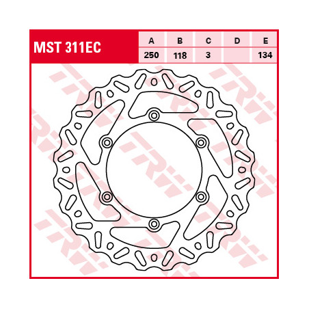 TRW ZF TARCZA HAMULCOWA PRZÓD SUZUKI RM 125 / 250 89-12, DR 250 95-07, DRZ 400 00-05, YAMAHA YZ / WRF 01-07