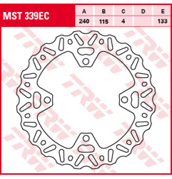 TRW ZF TARCZA HAMULCOWA TYŁ KAWASAKI KX 125 / 250 03-08, KXF 250 03-14, KX 450 06-14