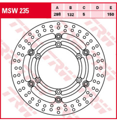 TRW ZF TARCZA HAMULCOWA PRZÓD YAMAHA XJ 1100 /1100A /1300 /1300A (MIDNIGHT S PŁYWAJĄCA, 298/132X5MM 6X150MM