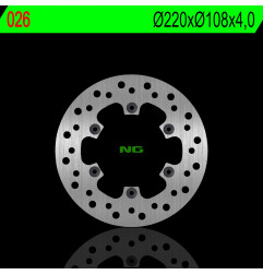NG TARCZA HAMULCOWA PRZÓD GILERA CANNIBAL 50 '96-'98, RT FUN 50 '90-'94, SURFER 50 '99-'02, (220X108X4,0MM) (6X6,5MM)