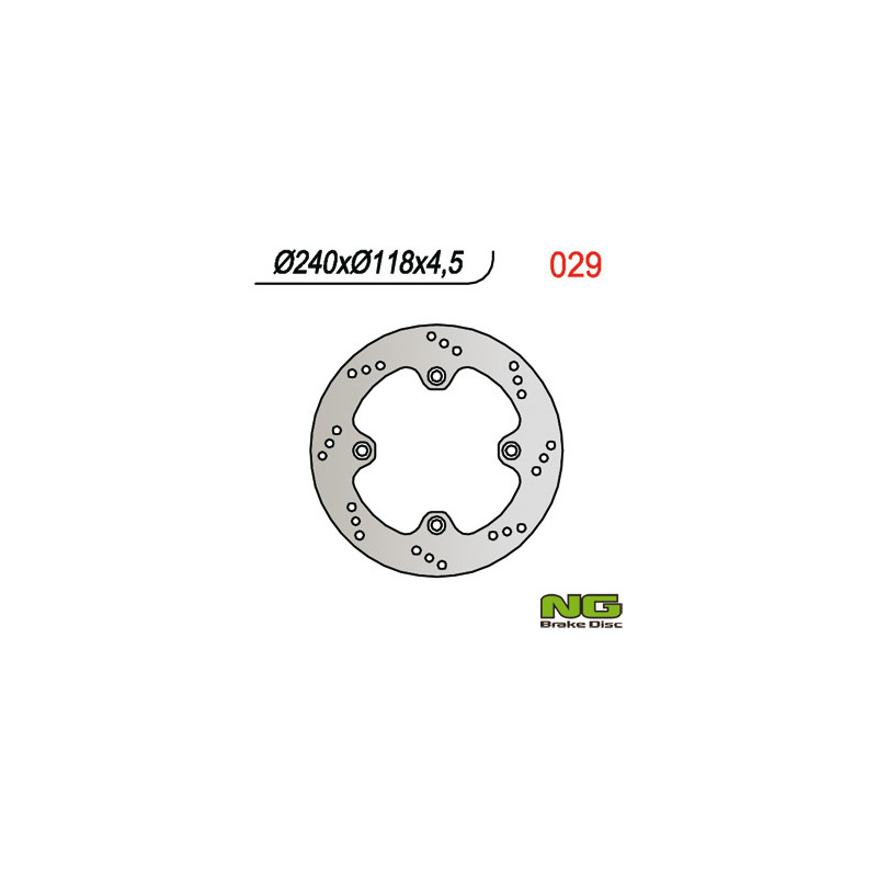 NG TARCZA HAMULCOWA TYŁ SUZUKI DR 650 S/SE '96-'11, XF 650 FREEWIND '97-02, (240X118X4,5MM) (4X10,5MM)