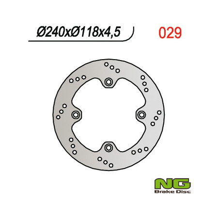 NG TARCZA HAMULCOWA TYŁ SUZUKI DR 650 S/SE '96-'11, XF 650 FREEWIND '97-02, (240X118X4,5MM) (4X10,5MM)