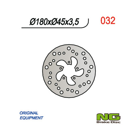 NG TARCZA HAMULCOWA PRZÓD/TYŁ GAS GAS PAMPERA 125/250/370 '98, EC 50 '99, TXT BOY 50 '00-02, (180X45X3,5MM) (5X6,5MM)