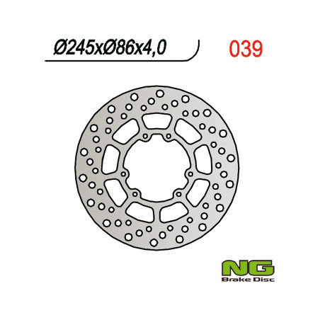 NG TARCZA HAMULCOWA PRZÓD YAMAHA XT/XTX 250 '08-21, XT 350 '90-00, YZ 125/250 '89-'91 (245X86X4) (6X6,5MM)