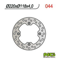 NG TARCZA HAMULCOWA TYŁ SUZUKI DR 350 ''99, DR 250 '96-00, DRZ 250 '01-07, TS 125 '89-'94 (220X118X4MM) (4x10,5MM)