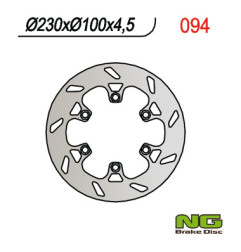 NG TARCZA HAMULCOWA TYŁ KAWASAKI KLX 250/650,KX, KLX 250R '93-'98, KLX 650R '93-'03, KLX 300 '93-'97 (230X100X4,5)