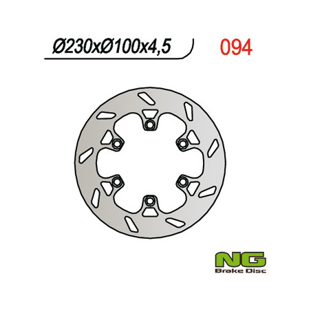 NG TARCZA HAMULCOWA TYŁ KAWASAKI KLX 250/650,KX, KLX 250R '93-'98, KLX 650R '93-'03, KLX 300 '93-'97 (230X100X4,5)
