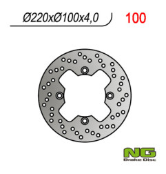NG TARCZA HAMULCOWA TYŁ KAWASAKI ZX 6R '98-'07, ZX10R, ER6F/N, KLE 650VERSYS 07-14 (220X100X4,0MM) (4X10,5MM)