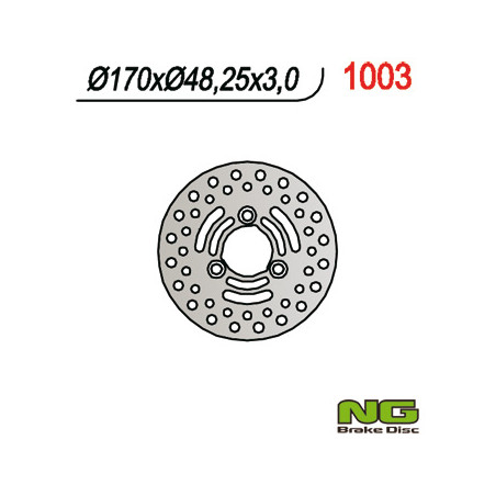 NG TARCZA HAMULCOWA PRZÓD SUZUKI LTZ 250/400, LTA 400/500, LTF 400/500 (170 x48x3)(3x10,50mm)
