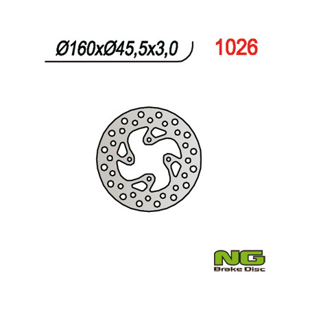 NG TARCZA HAMULCOWA TYŁ KTM 65 SX '98-'23 (160MM) (160X45,5X3) (4X6,5MM)