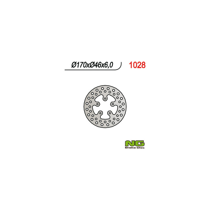 NG TARCZA HAMULCOWA TYŁ HONDA TRX 420 0-11, TRX650/680 06-21 (170X46X6) NG TARCZA HAMULCOWA TYŁ HONDA TRX 420 0-11, TRX650/680 06-21 (170X46X6)