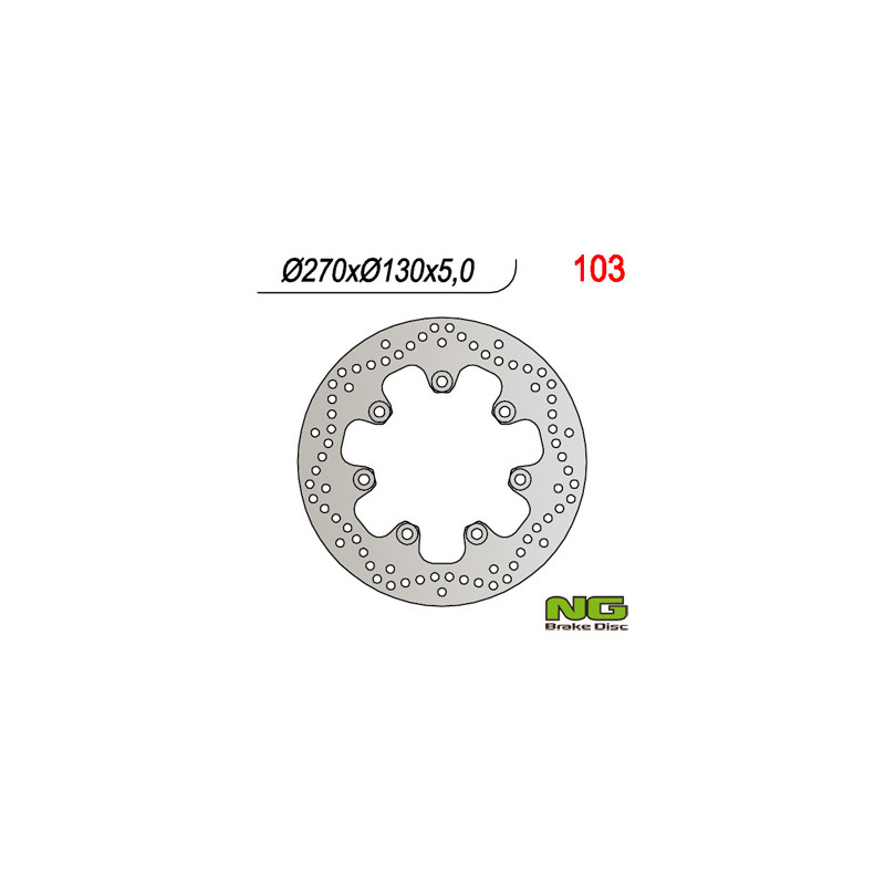 NG TARCZA HAMULCOWA PRZÓD KAWASAKI EN 500 '90-'93 (270X130X5) (7X10,5MM)