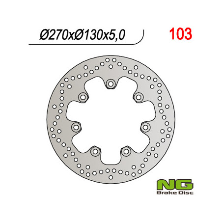 NG TARCZA HAMULCOWA PRZÓD KAWASAKI EN 500 '90-'93 (270X130X5) (7X10,5MM)