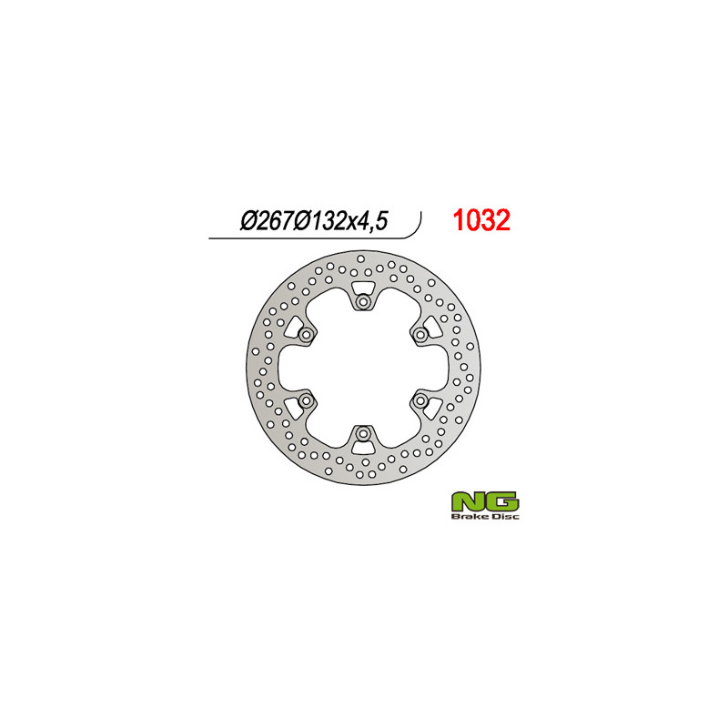 NG TARCZA HAMULCOWA TYŁ YAMAHA T-MAX 500 '01-'13 (267X132X4,5) (6X8,5MM) NG TARCZA HAMULCOWA TYŁ YAMAHA T-MAX 500 '01-'13 (267X132X4,5) (6X8,5MM)