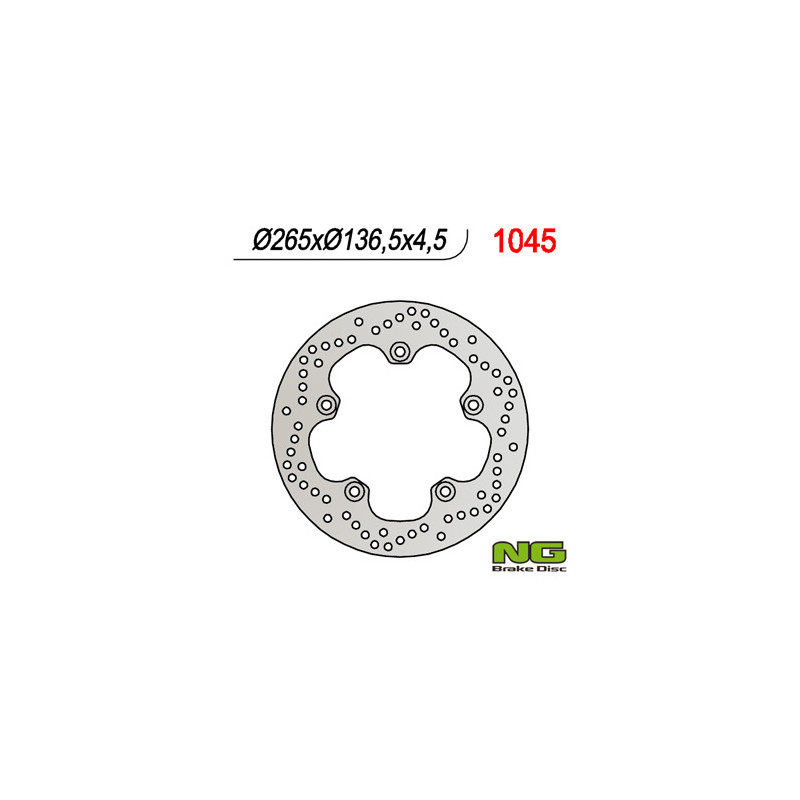 NG TARCZA HAMULCOWA TYŁ BMW F 650GS 800/ K1200/ R1200 (265X136X4,5) (5X10MM) NG TARCZA HAMULCOWA TYŁ BMW F 650GS 800/ K1200/ R1200 (265X136X4,5) (5X10MM)