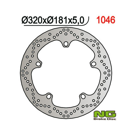 NG TARCZA HAMULCOWA PRZÓD BMW F 800/R850/F900 R,1100,1150/K 1200/1300/1600 (320X181X4,8) (5X14,0MM)