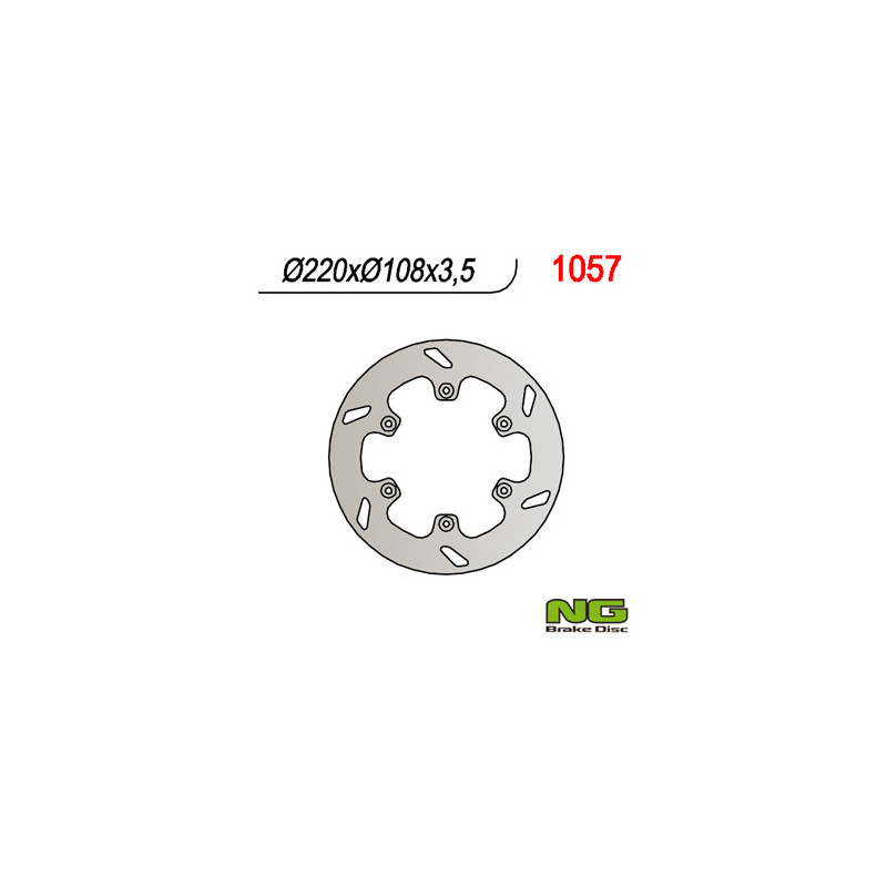 NG TARCZA HAMULCOWA TYŁ GAS GAS 125/250/300/450 '94-'20 (220X108X3,5) (6X6,5MM) NG TARCZA HAMULCOWA TYŁ GAS GAS 125/250/300/450 '94-'20 (220X108X3,5) (6X6,5MM)