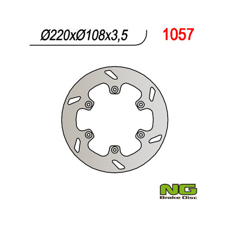 NG TARCZA HAMULCOWA TYŁ GAS GAS 125/250/300/450 '94-'20 (220X108X3,5) (6X6,5MM)