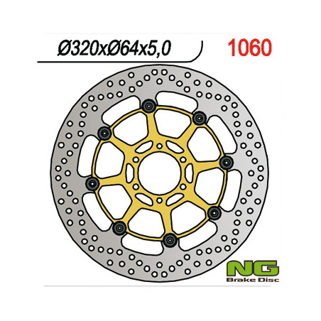 NG TARCZA HAMULCOWA PRZÓD APRILIA CAPONORD 1200 '13-17, YAMAHA FZR 1000 '87-95, XJR1200/1300 '95-99 (6X8,5MM) PŁYWAJĄCA