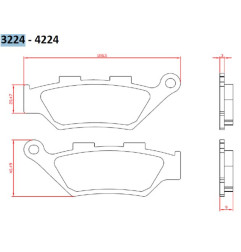 BRENTA KLOCKI HAMULCOWE KH322 BENELLI IMPERIALE 400 '19-, LEONCIO 500 '18-19, TRK500 '18-20, PRZÓD (FT 3224)