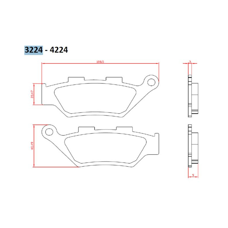 BRENTA KLOCKI HAMULCOWE KH322 BENELLI IMPERIALE 400 '19-, LEONCIO 500 '18-19, TRK500 '18-20, PRZÓD (FT 3224)