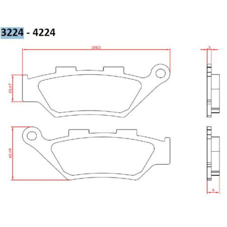 BRENTA KLOCKI HAMULCOWE KH322 BENELLI IMPERIALE 400 '19-, LEONCIO 500 '18-19, TRK500 '18-20, PRZÓD (FT 3224)