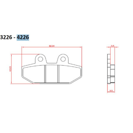 BRENTA KLOCKI HAMULCOWE KH710 SPIEK METALICZNY (ZŁOTE) HARLEY-DAVIDSON 1750/1870 '18-20, TYŁ (FT 4226)