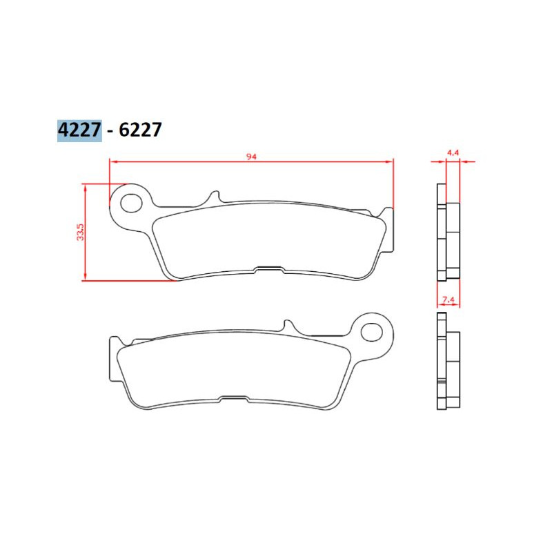 BRENTA KLOCKI HAMULCOWE KH755 SPIEK METALICZNY (ZŁOTE) YAMAHA YZ 450 '20-, PRZÓD (FT 4227)
