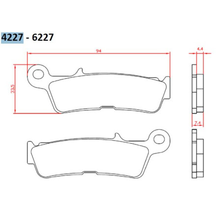 BRENTA KLOCKI HAMULCOWE KH755 SPIEK METALICZNY (ZŁOTE) YAMAHA YZ 450 '20-, PRZÓD (FT 4227)