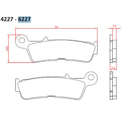 BRENTA KLOCKI HAMULCOWE KH755 SPIEK METALICZNY (ZŁOTE) OFF ROAD YAMAHA YZ 450 '20-, PRZÓD (FT 6227)
