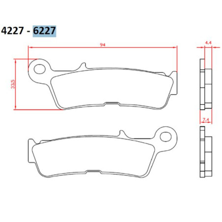 BRENTA KLOCKI HAMULCOWE KH755 SPIEK METALICZNY (ZŁOTE) OFF ROAD YAMAHA YZ 450 '20-, PRZÓD (FT 6227)
