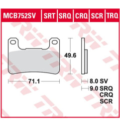 TRW ZF LUCAS KLOCKI HAMULCOWE KH379 SPIEK METALICZNY SINTER RACING (WYCZYNOWE NA TOR) (ZASTĘPUJE MCB752SRQ)