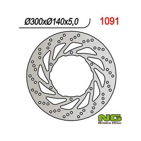 NG TARCZA HAMULCOWA PRZÓD APRILIA ETV 1000 CAPONORD '01-'07 (300X140X5)(6X8,5MM)