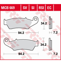 TRW ZF KLOCKI HAMULCOWE KH185 KH389 ORGANIC HONDA XL 125 03-08, XR 400 96-03, XLV TRANSALP 97-13