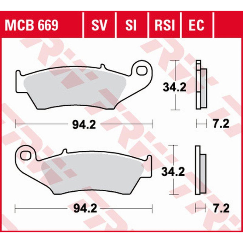 TRW ZF KLOCKI HAMULCOWE KH185 KH389 ORGANIC HONDA XL 125 03-08, XR 400 96-03, XLV TRANSALP 97-13 TRW ZF KLOCKI HAMULCOWE KH185 KH389 ORGANIC HONDA XL 125 03-08, XR 400 96-03, XLV TRANSALP 97-13
