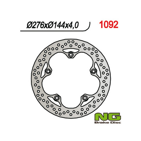 NG TARCZA HAMULCOWA PRZÓD HONDA CBF 250 '04-'09, CBR 125R '12-'17 (276X144X4) (5X10,5MM)