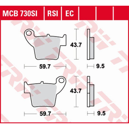 TRW ZF KLOCKI HAMULCOWE KH346 ORGANIC HONDA CR 125 / 250 02-07, CRF 450 02-17, TYŁ