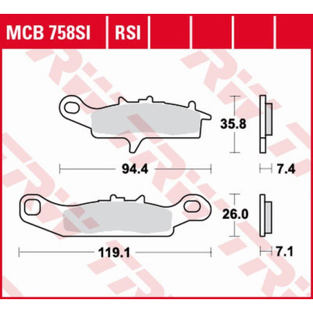 TRW ZF KLOCKI HAMULCOWE KH342 SINTER OFFROAD KAWASAKI KFX 450 / 700 04-14, KVF 700 04-06, PRZÓD