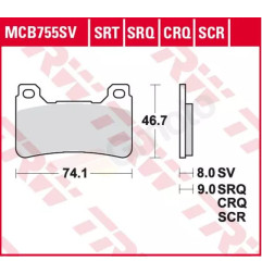 TRW ZF KLOCKI HAMULCOWE KH390 HONDA CBR 600RR 05-16, CBR 1000 FIREBLADE 04-16, PRZÓD SPIEK METALICZNY SINTER RACING