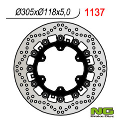 NG TARCZA HAMULCOWA PRZÓD BMW K1100LT/RS '89-00, R1100GS/R '93-94, R1100R/RT/RS '92-01 (305x118x5MM) (6X9,0MM) PŁYWAJĄCA