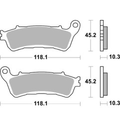 SBS KLOCKI HAMULCOWE KH388/2 STREET PERFORMANCE (EXCEL) SINTER KOLOR ZŁOTY HONDA GL 1800 GOLDWING '18-'21 - TYŁ