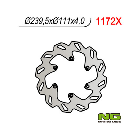 NG TARCZA HAMULCOWA TYŁ KTM 690 '06-'15 (240X111X4) (6X6,5MM)