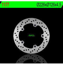 NG TARCZA HAMULCOWA TYŁ PEUGEOT GEOPOLIS 125 06-07, SATELIS 250 06-13 (226X126X4,5mm) (5X6,5mm)