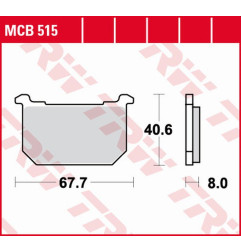 TRW ZF KLOCKI HAMULCOWE KH068 ORGANIC KAWASAKI GPZ 400/500 '82-'84, Z 400/500 '81-'83, GPZ/Z/LTD 550 '80-'82