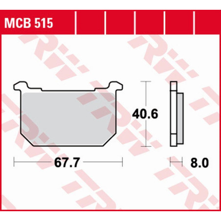 TRW ZF KLOCKI HAMULCOWE KH068 ORGANIC KAWASAKI GPZ 400/500 '82-'84, Z 400/500 '81-'83, GPZ/Z/LTD 550 '80-'82