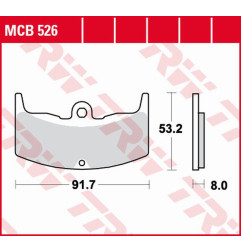 TRW ZF KLOCKI HAMULCOWE KH080 ORGANIC HONDA VT 250F '83-'87, CBX 400F '82-'84, VT 500E '83-'85, CBX 550 '82-'84 PRZÓD