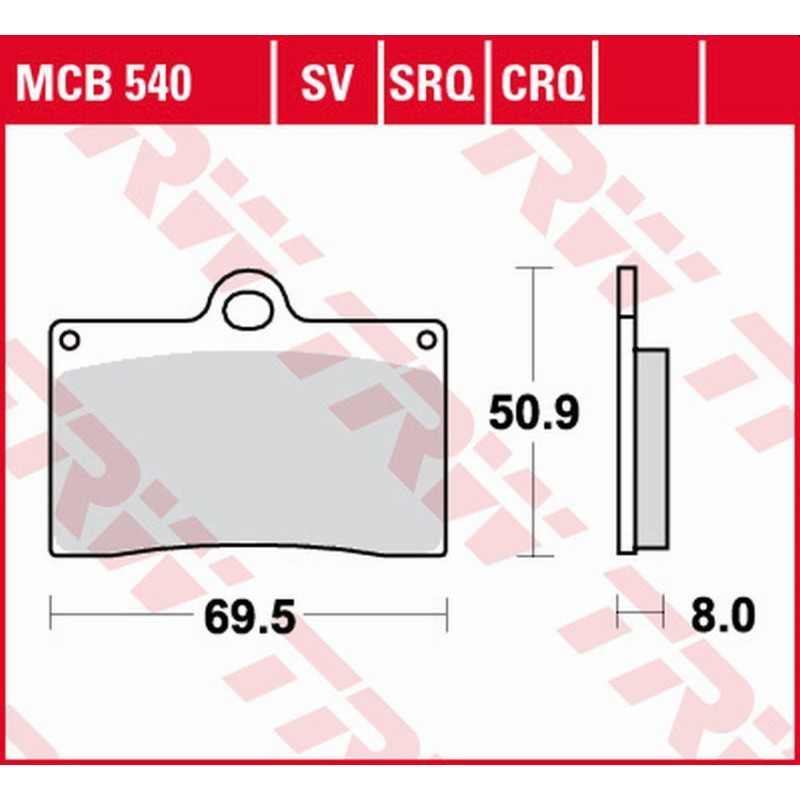 TRW ZF KLOCKI HAMULCOWE KH095 ORGANIC APRILIA RS4 125 '11-'16, DUCATI MONSTER 600 '94-'98, KTM DUKE 620 '94-'98 TRW ZF KLOCKI HAMULCOWE KH095 ORGANIC APRILIA RS4 125 '11-'16, DUCATI MONSTER 600 '94-'98, KTM DUKE 620 '94-'98