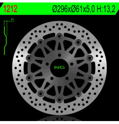NG TARCZA HAMULCOWA PRZÓD KAWASAKI ZX9R '98-'99 (296X61X5MM) (5X10,5MM) (CZARNY ŚRODEK)
